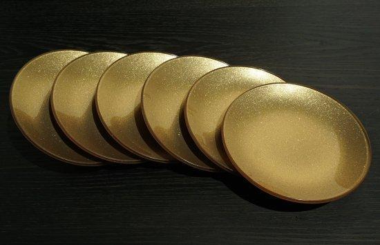 蒔塗ゴールド丸小皿6枚セット ［NF194］