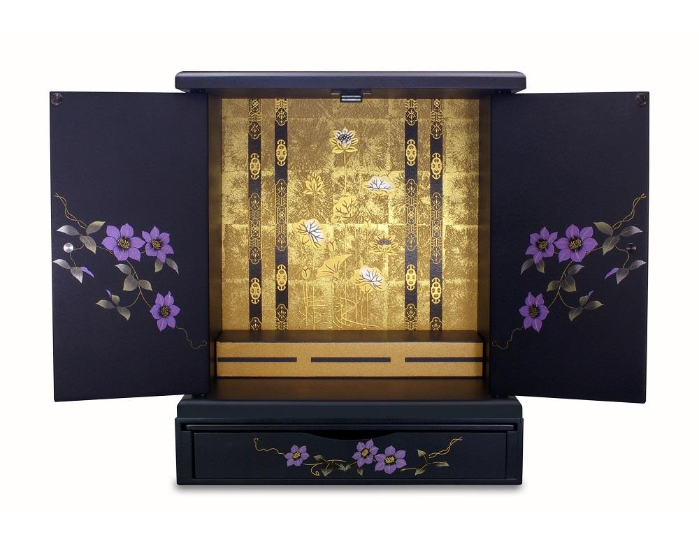 タツクラフト 紀州塗り ミニ仏壇+置き台 セット 鉄仙 大 【Tk247】