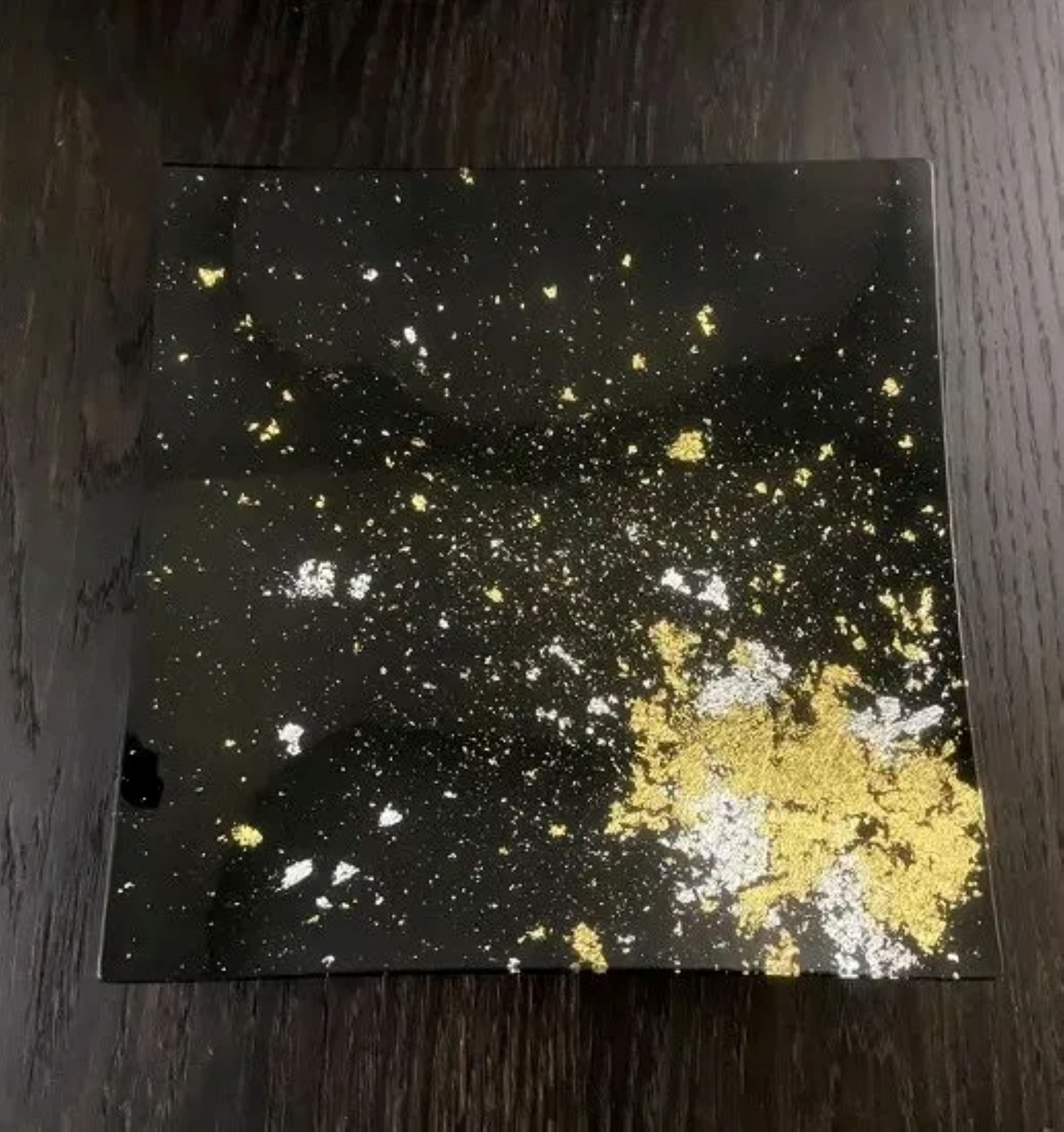スクエアプレート(D) 古代塗り金箔漆黒［NF209］