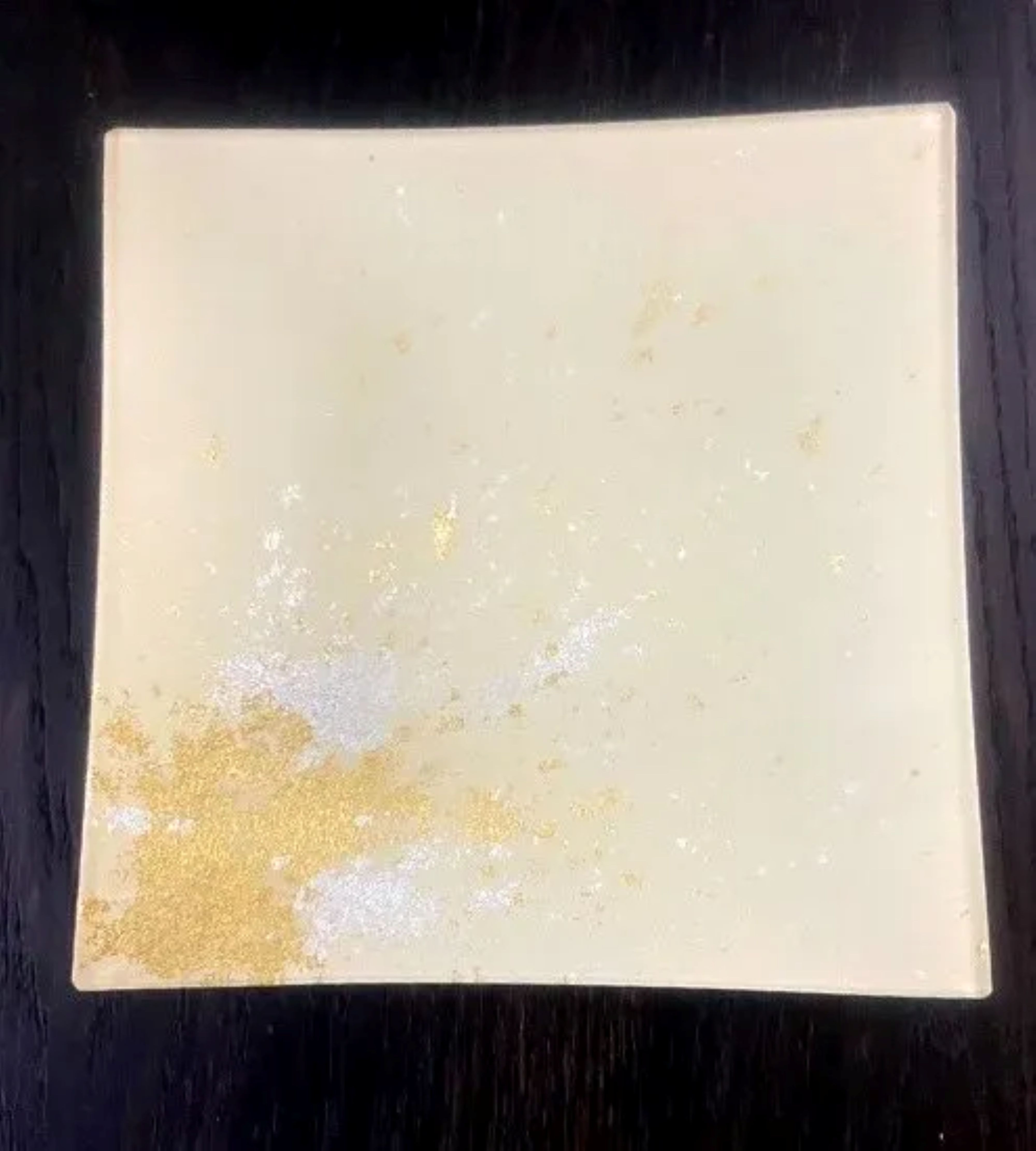 スクエアプレート(D) 古代塗り金箔漆白［NF210］