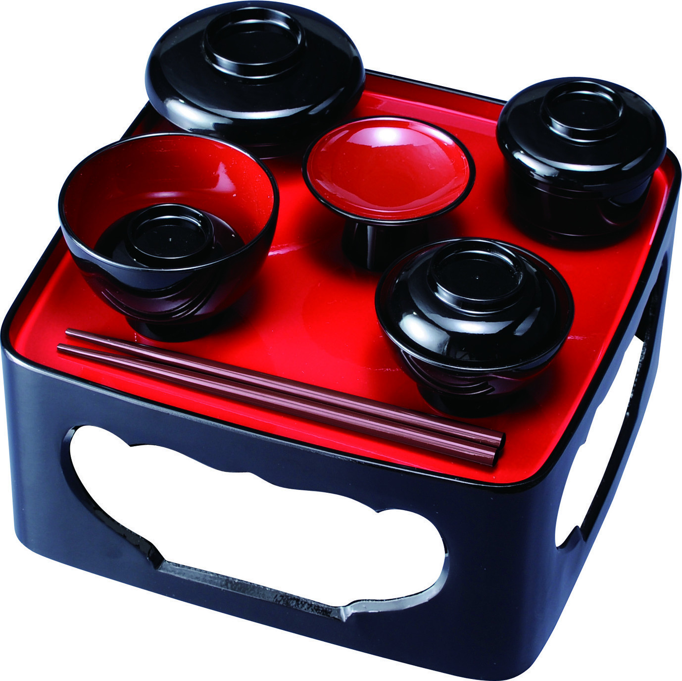 【6.0寸】仏器膳  黒内朱 椀付【YG375】