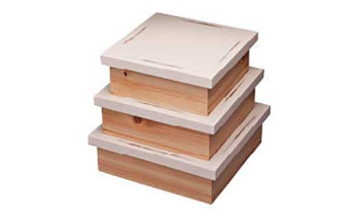 Njeco汎正角切溜三入子（変根来/白）