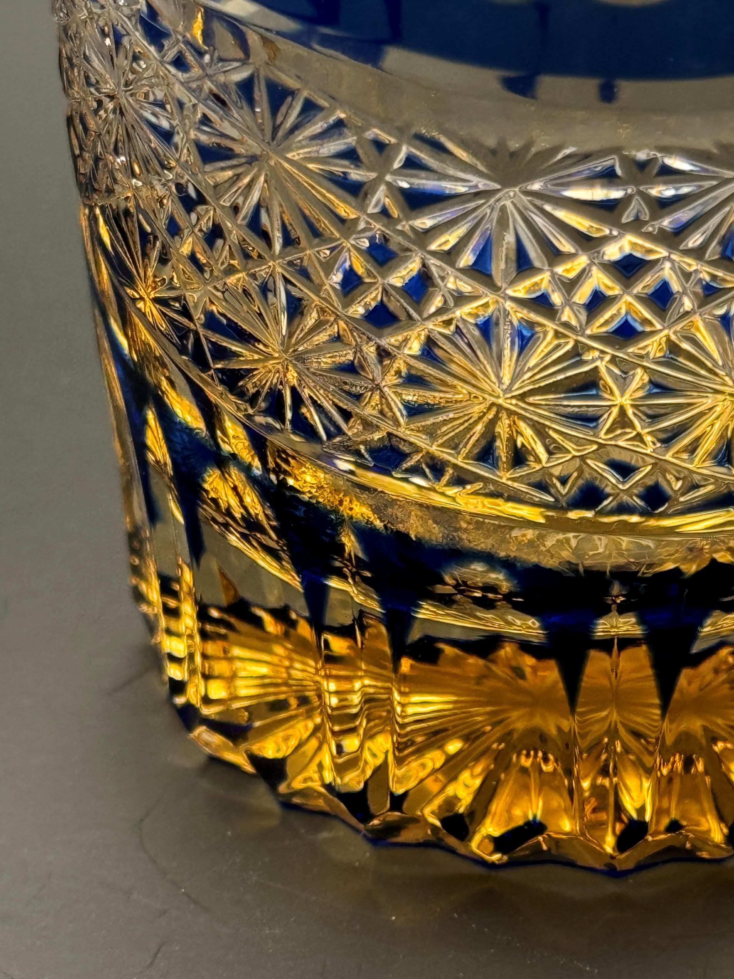 切子グラス（漆技）オールドブルー