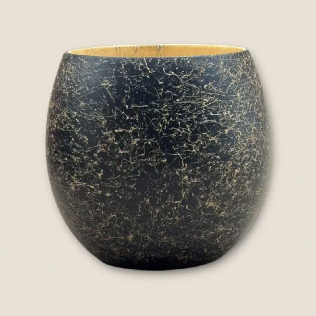 木製 エッグカップ 乱糸マット仕上げ 漆黒［NF119］