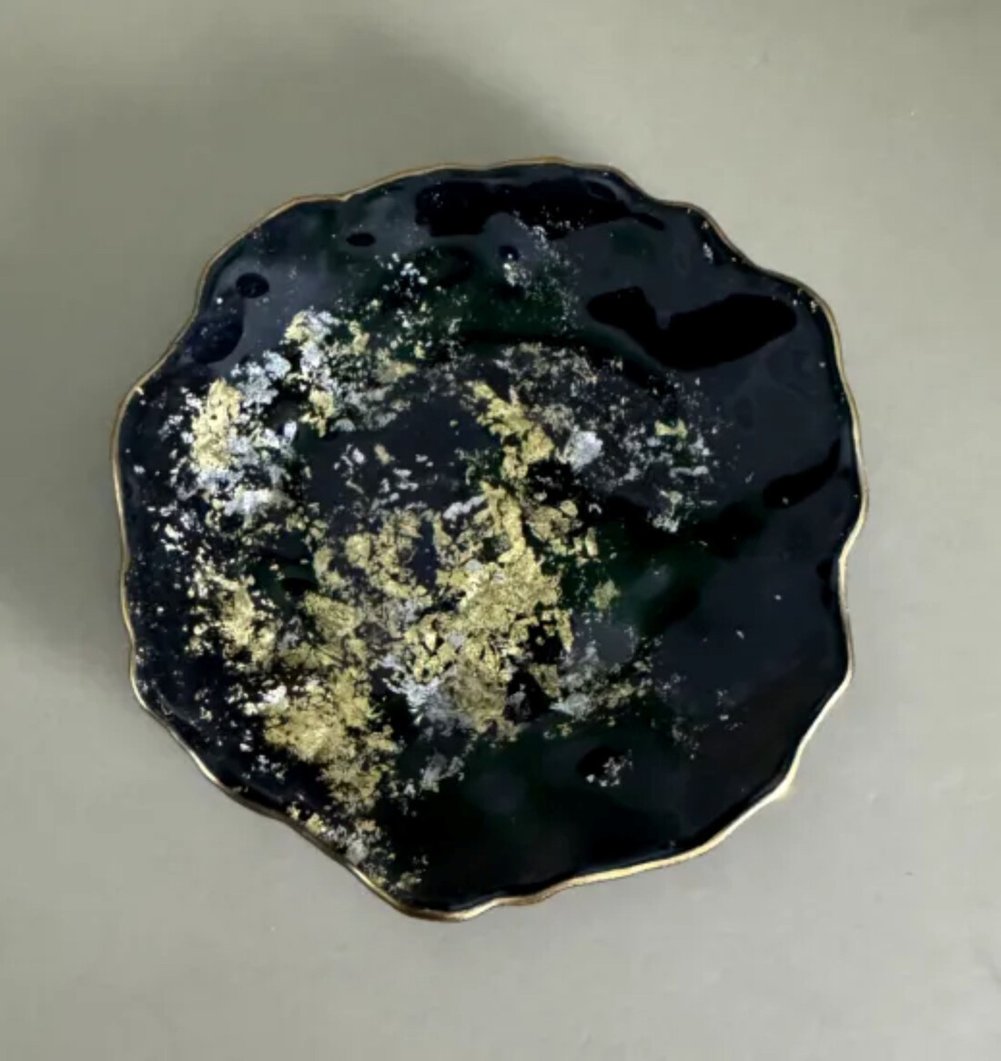 豆皿 口金ロック 古代金箔漆黒 ［NF172］