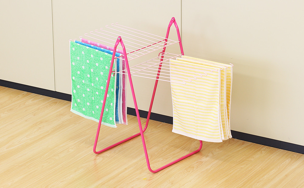 コンパクト収納物干し（バスマット干し機能付） ピーチ ACT100459601