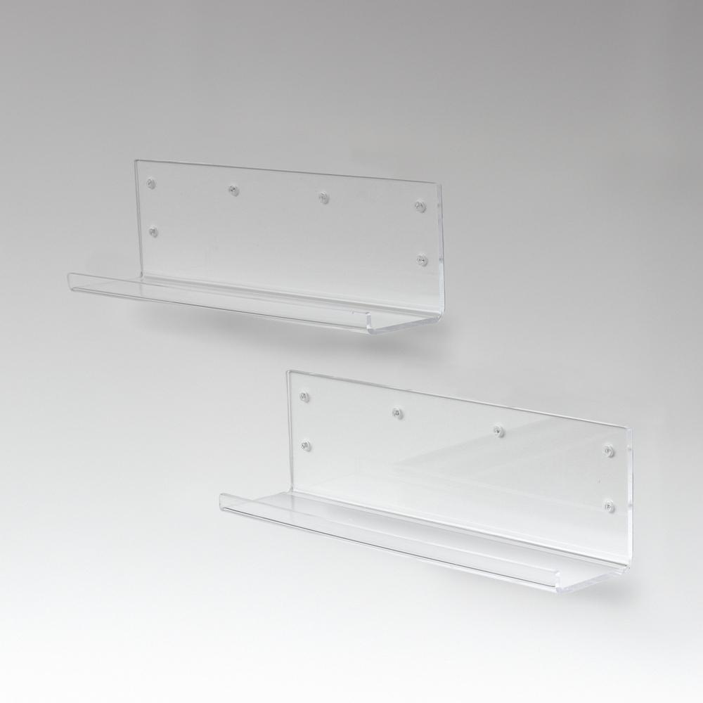 アクリリック ウォールシェルフ Ｗ60深型(2個組) 約幅60×奥行14×高さ18cm(1ヶ) 棚 ピン止め 賃貸 工具不要 壁掛け 飾り棚アクリリック ウォールシェルフ AKU1023207