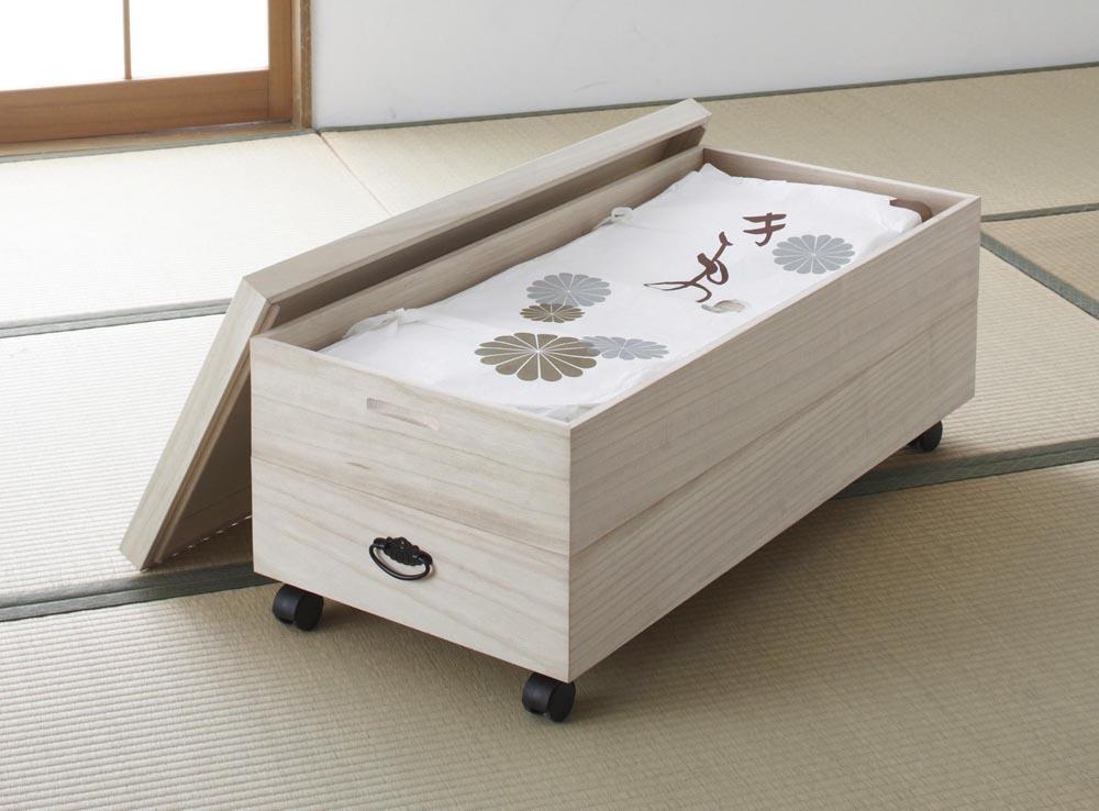 総桐衣裳ケース2段 キャスター付