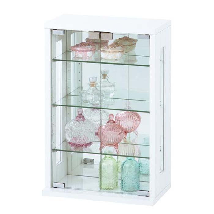 【ホワイト】卓上コレクションケース 縦型