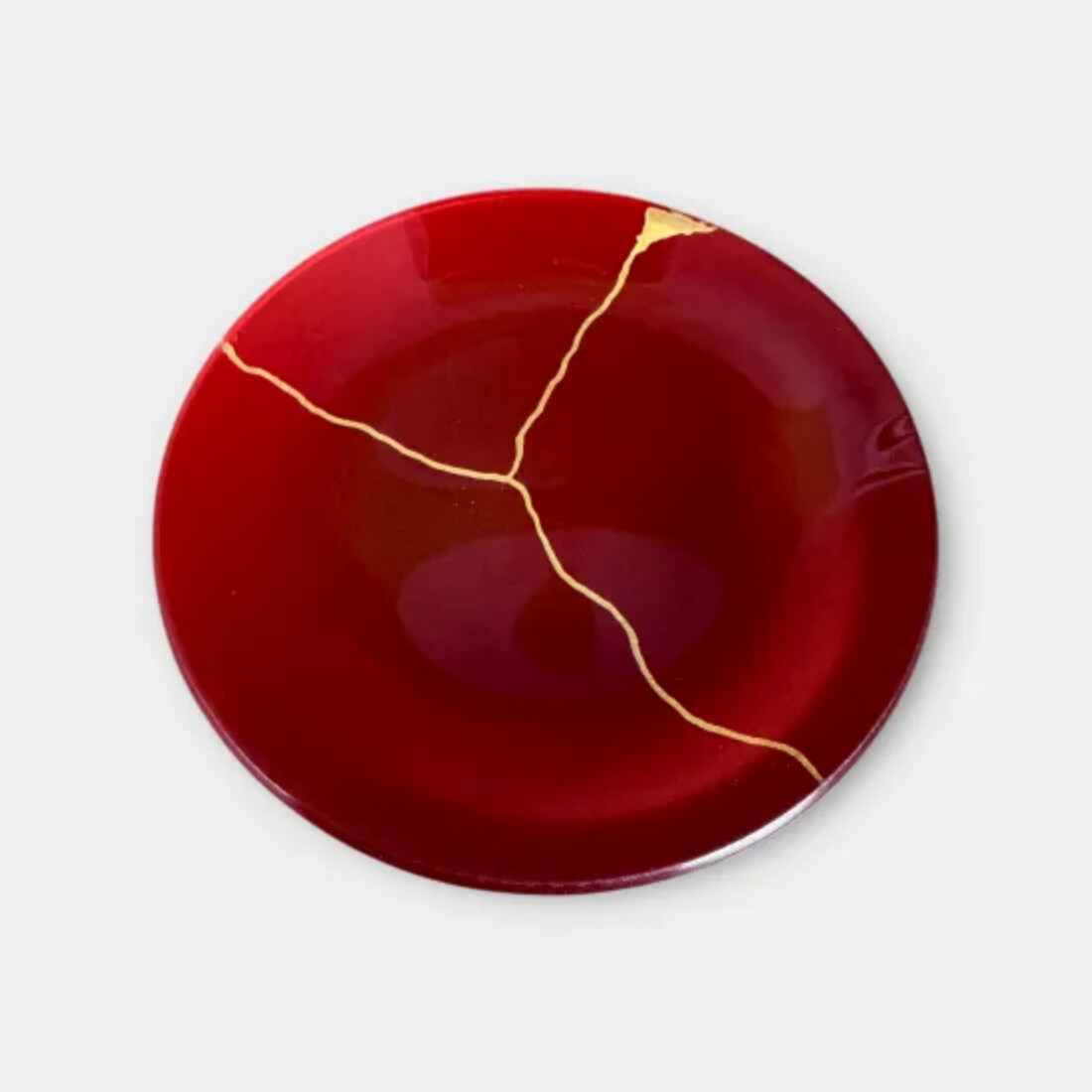 丸小皿  金継ぎデザイン 本朱 ［NF145］
