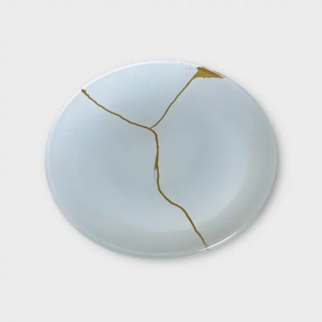 丸小皿  金継ぎデザイン 純白 ［NF146］