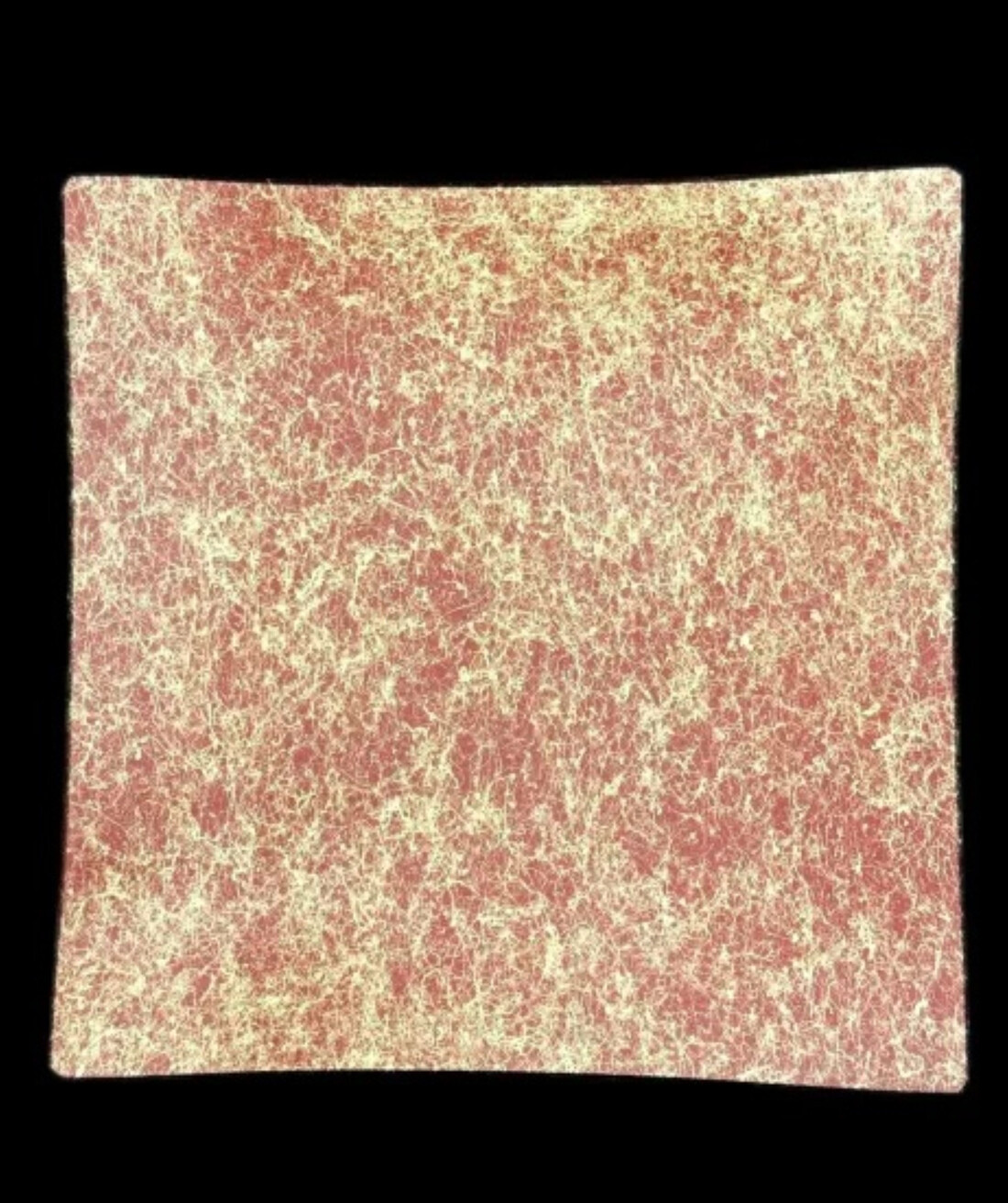 波スクエアプレート S 乱糸(マット仕上げ)本朱［NF82］