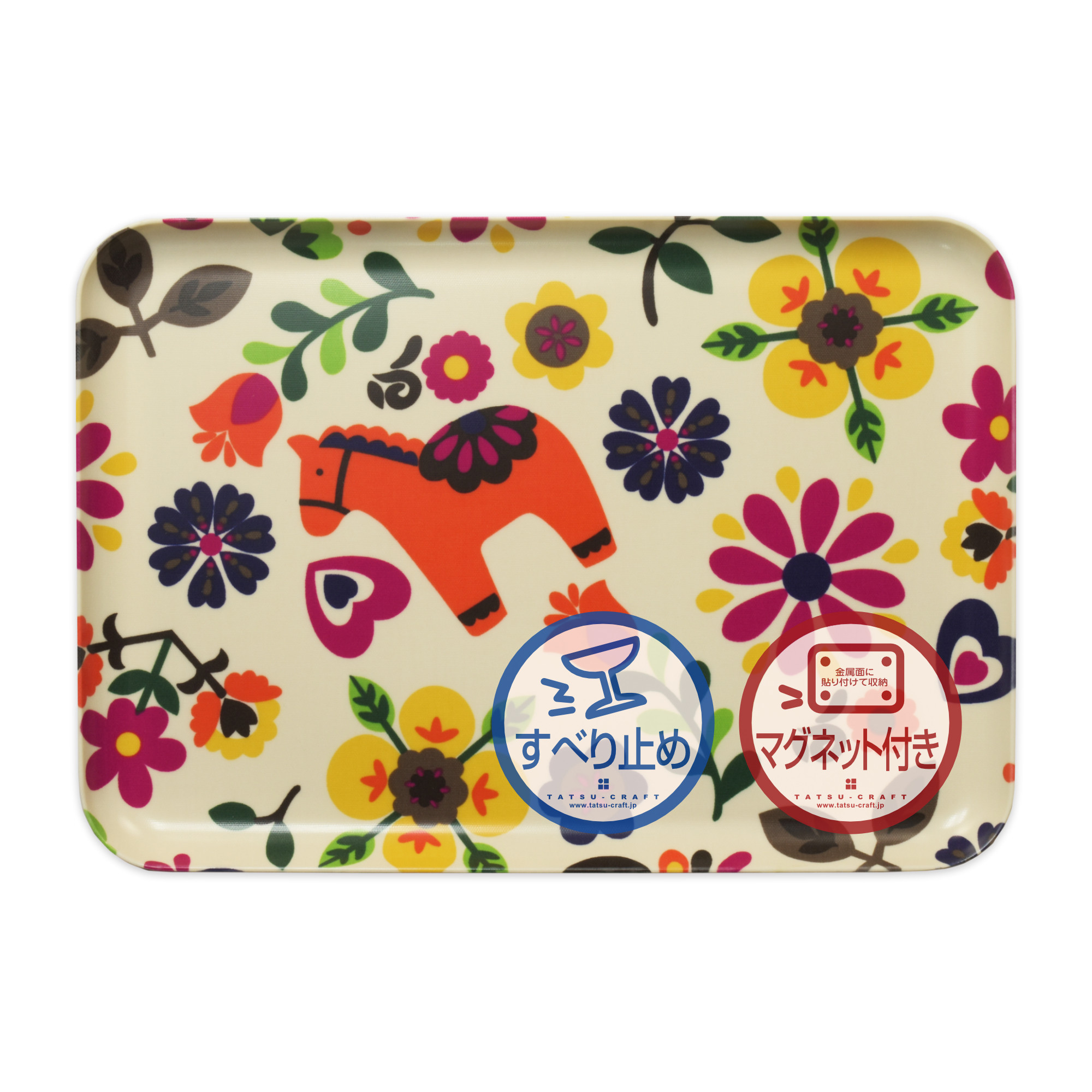 TATSU-CRAFT マグネットトレー M 33cm ポルカ すべり止め付き ［Tk1091］