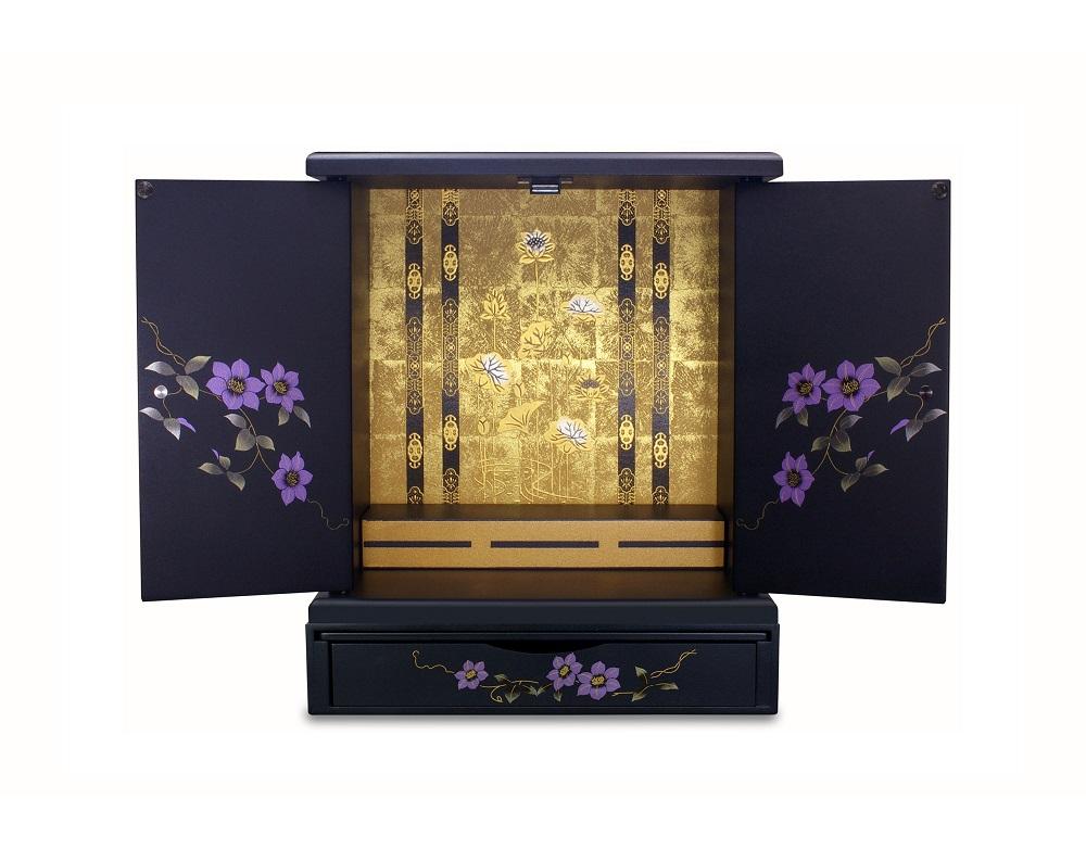 タツクラフト 紀州塗り ミニ仏壇+置き台 セット 鉄仙 小 【Tk246】