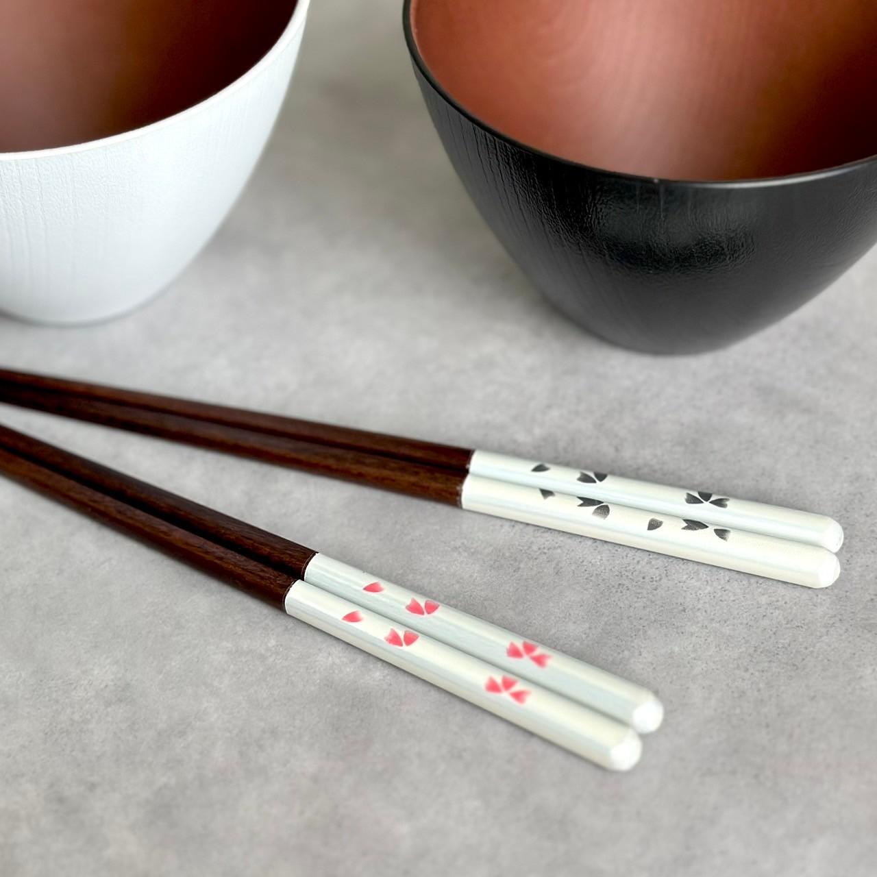 食洗機 電子レンジ 対応 お椀 ブラック ホワイト 2個セット 箸付き 2膳 4点セット モノクロマルチボウル［YS150］