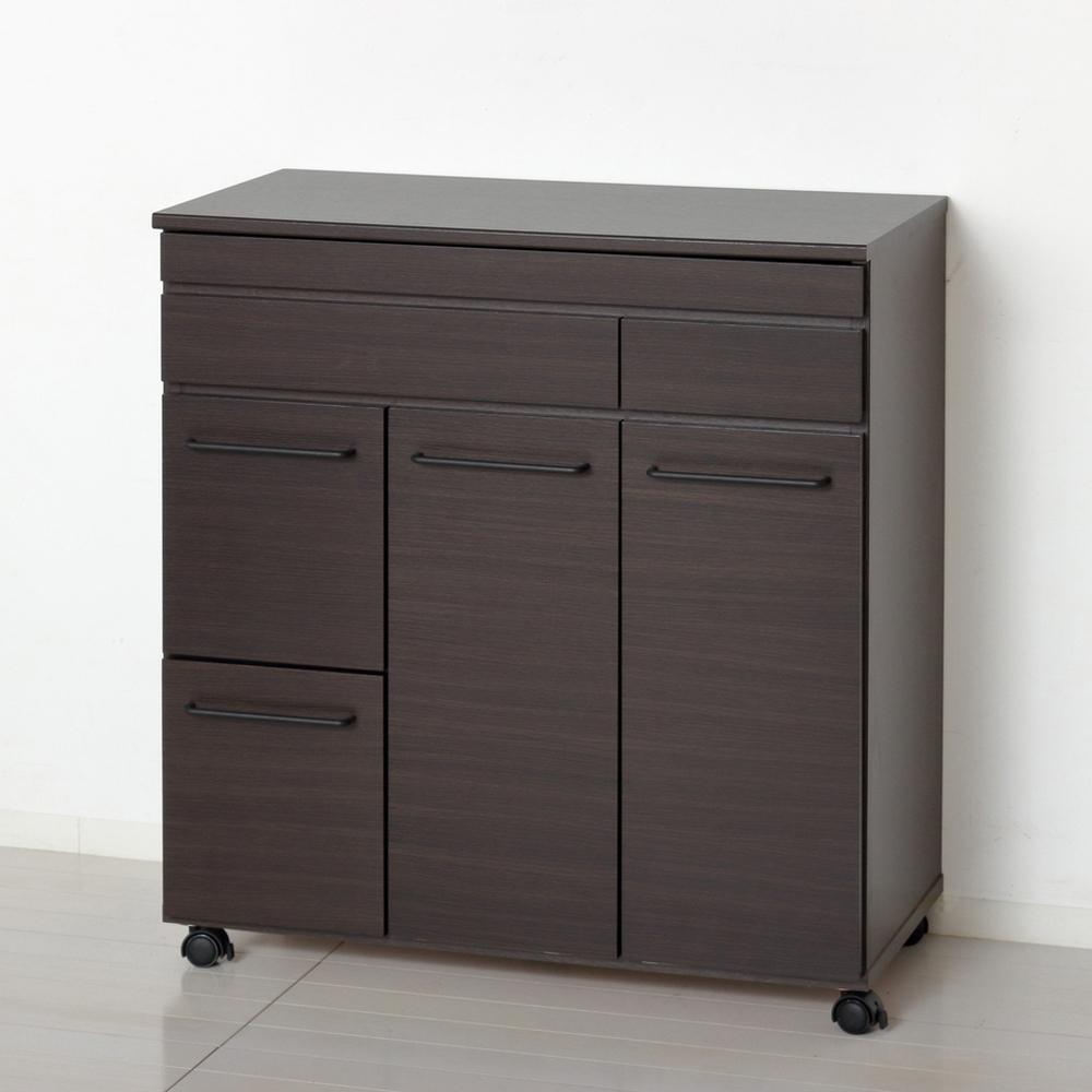 スライド棚付きダストボックス4D 約幅82×奥行40×高さ82cm ブラウン 19Lペール蓋付ダストボックス２台付  AKU104405202