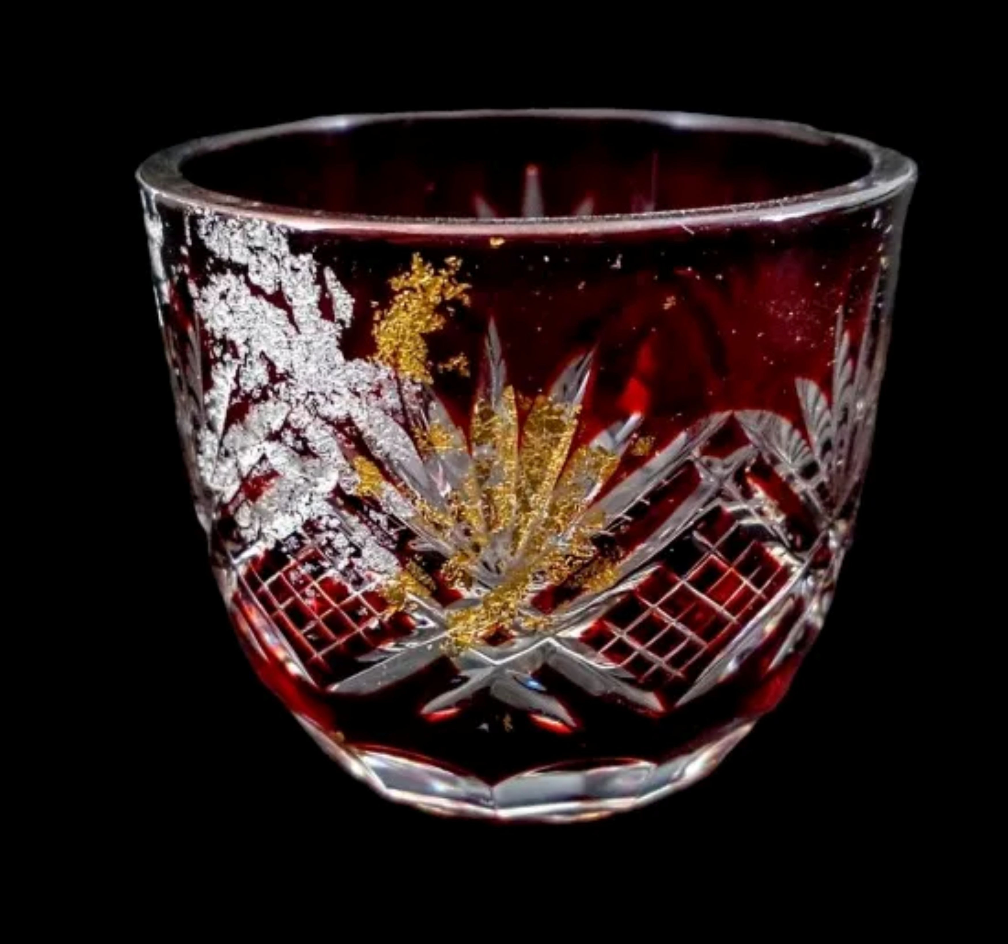 箔舞切子グラス40 レッド［NF238］