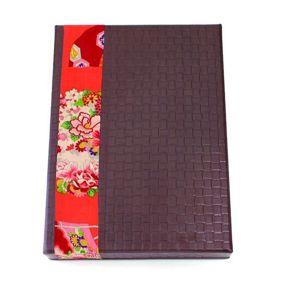 柿渋塗 四つ目箱 A4サイズ こげ茶布付【TN103】