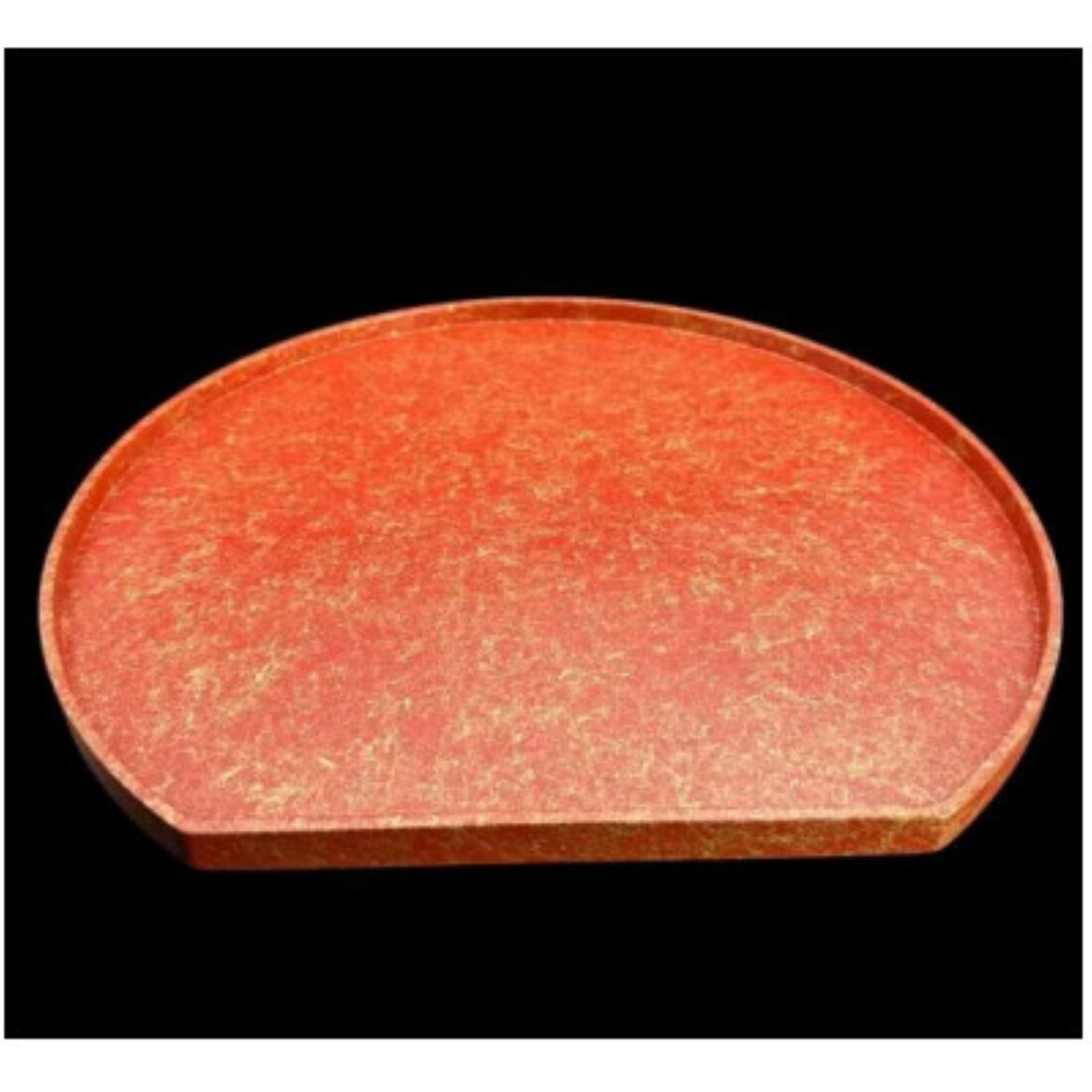 木製 半月トレイ 乱糸 (マット仕上げ) 本朱［NF70］