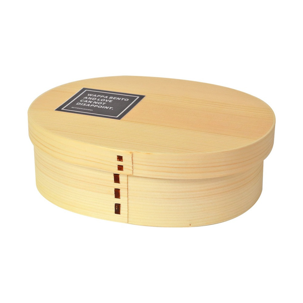 みよし漆器本舗 曲げわっぱ お弁当箱 600ml 約17.5×11.5×高さ6.5cm 小判型 一段 まげわっぱ 弁当箱 1段 ブラック 白木