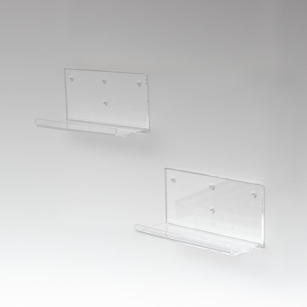 アクリリック ウォールシェルフ Ｗ38深型(2個組) 約幅38×奥行14×高さ18cm(1ヶ) 棚 ピン止め 賃貸 工具不要 アクリリック ウォールシェルフ AKU1023206