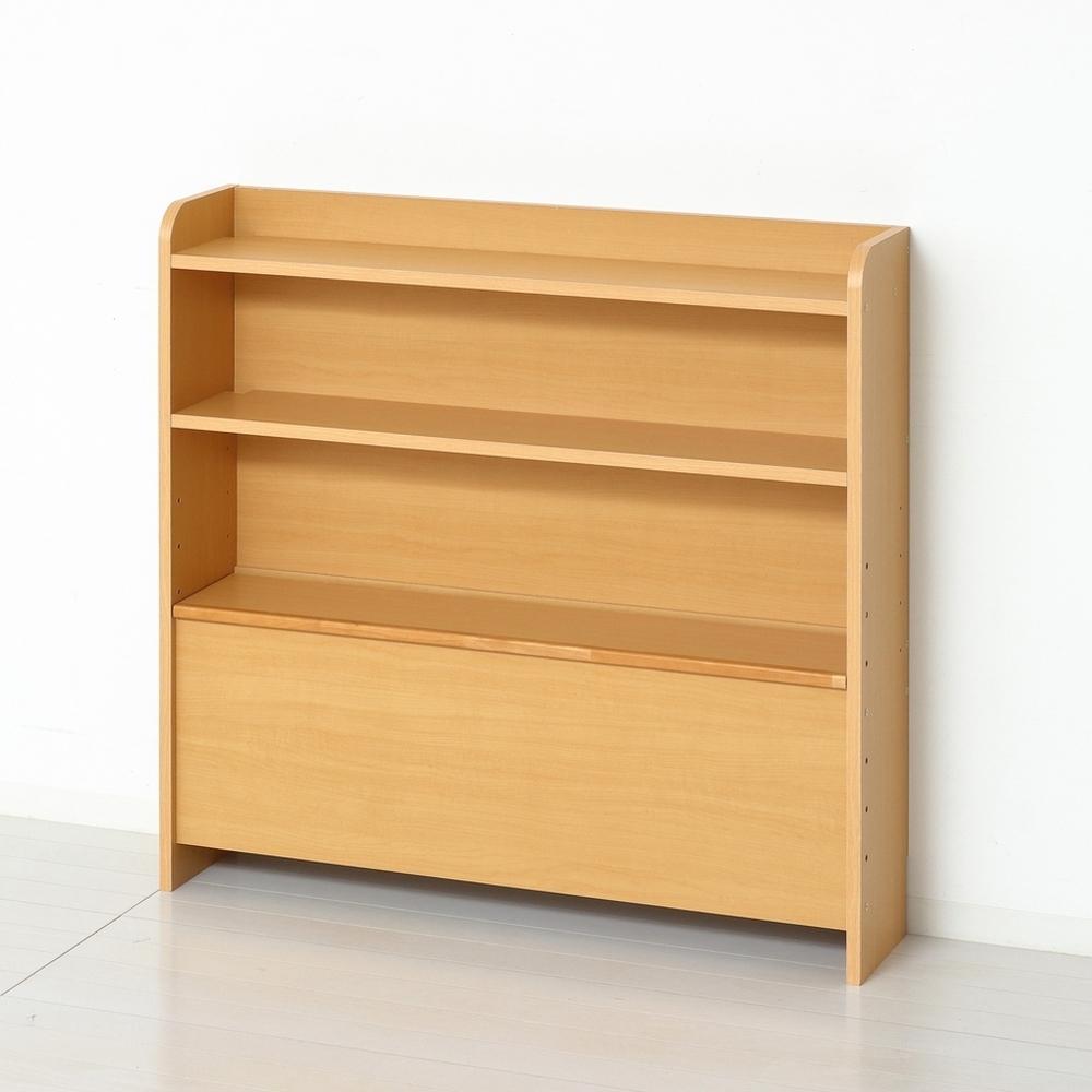 後付けヘッドボード ベット用宮棚 約幅93.5×奥行20×高さ90cm ナチュラル シングルベット 棚 AKU104405401