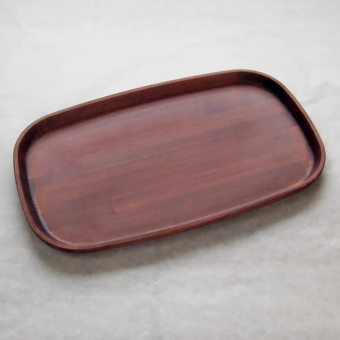 お盆　天然染料で染めた木製トレー　ブドウ染め　長型　４５ｃｍ