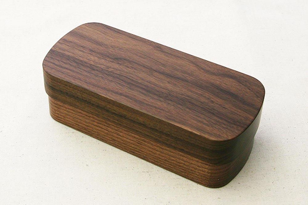 ◇銘木弁当箱 ウォルナット ナノコート 弁当包みセット【オハナ】【TN165】