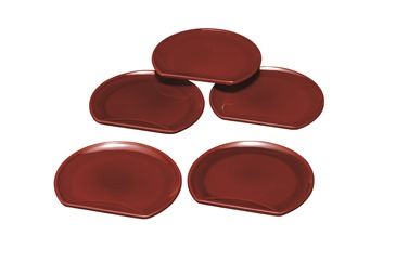 4.5半月銘々皿　両面春慶塗（5枚入）