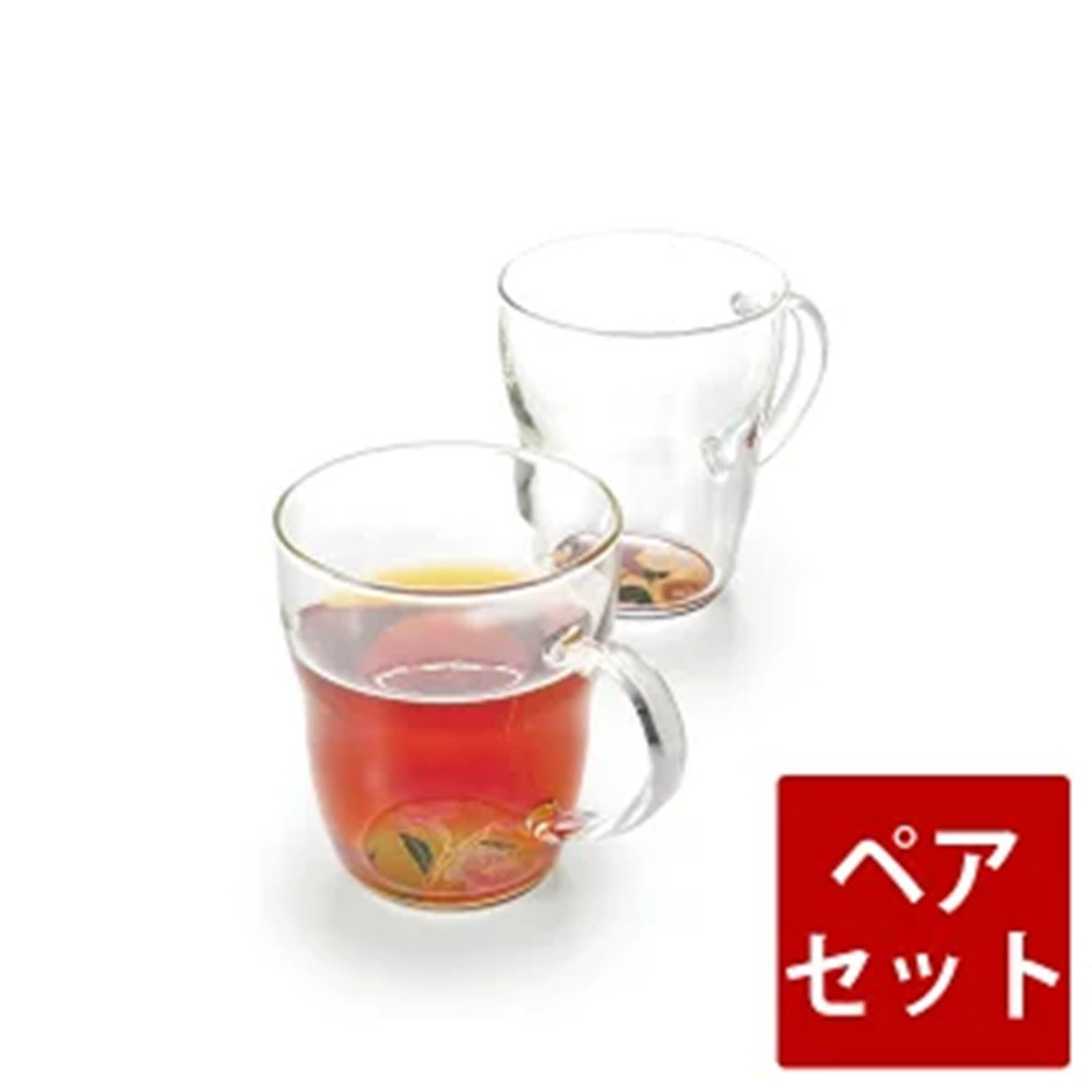 みよし漆器本舗 紀州塗り ぬりもん de Verre 耐熱マグカップ 蒔絵 ペアセット 黄＆ピンク 330ml