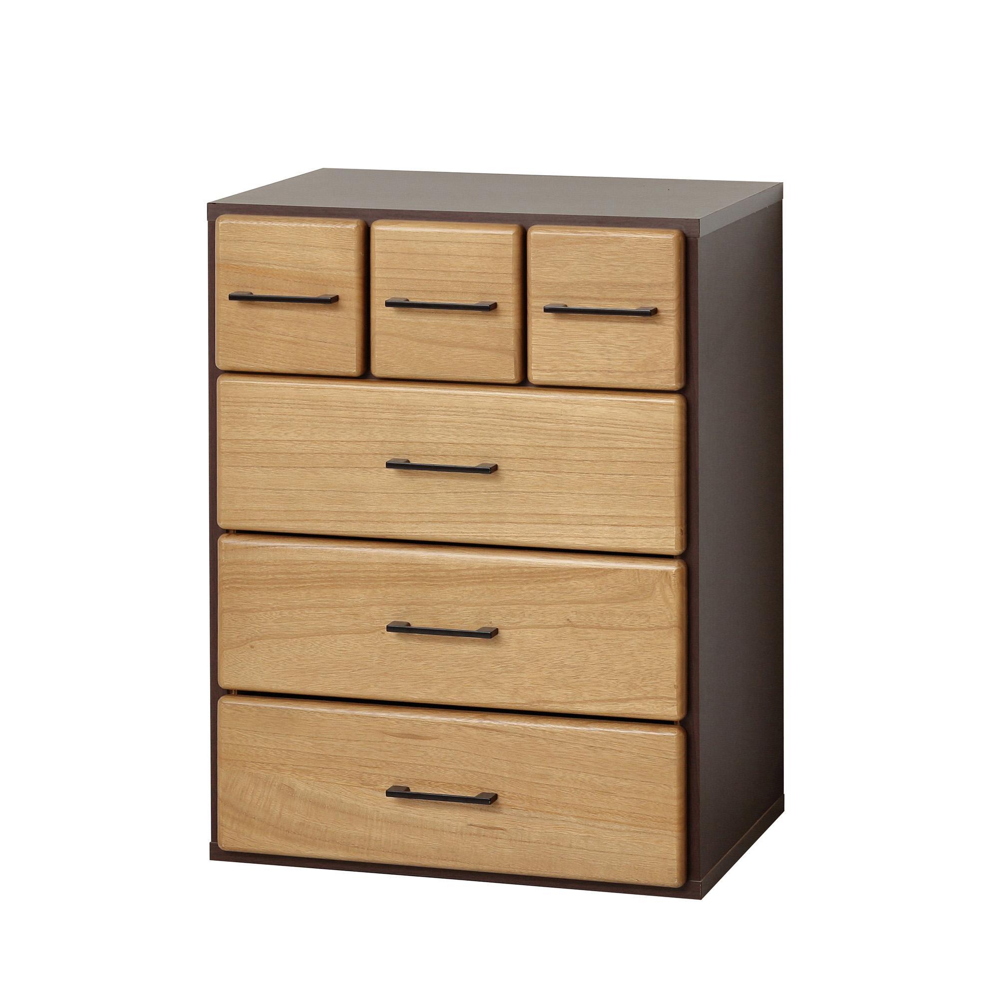 天然木自在チェスト6D 【ライトブラウン】