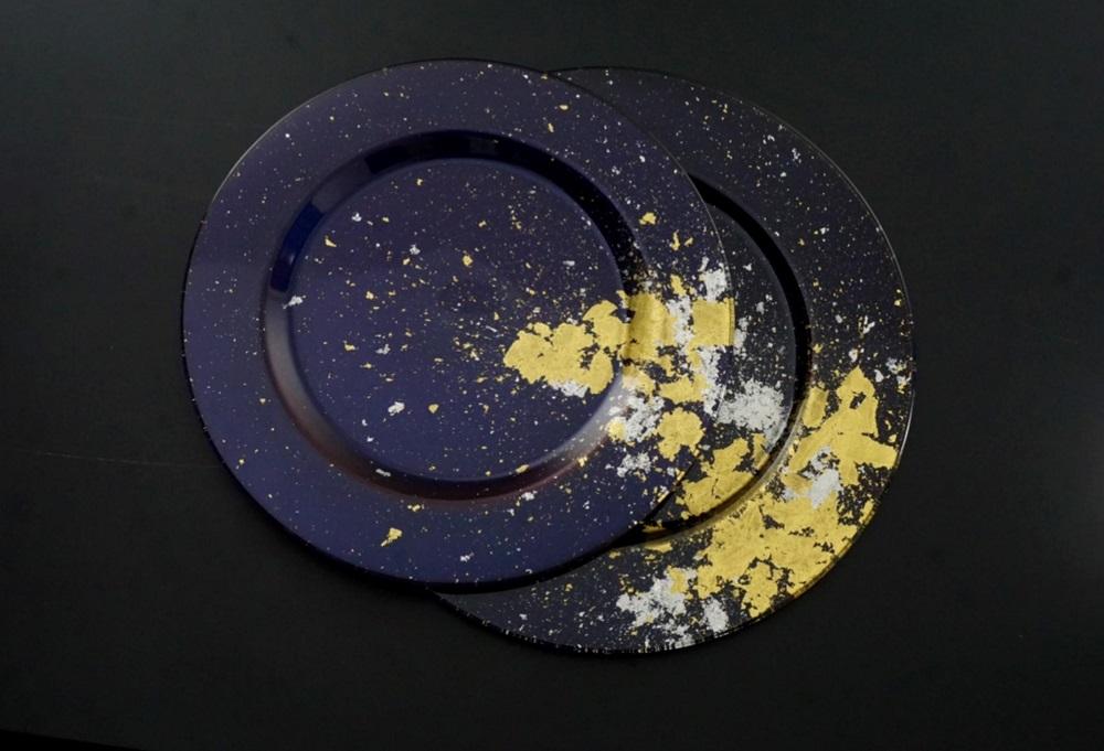 アンダープレート  L（MAJO金箔・ブルー）