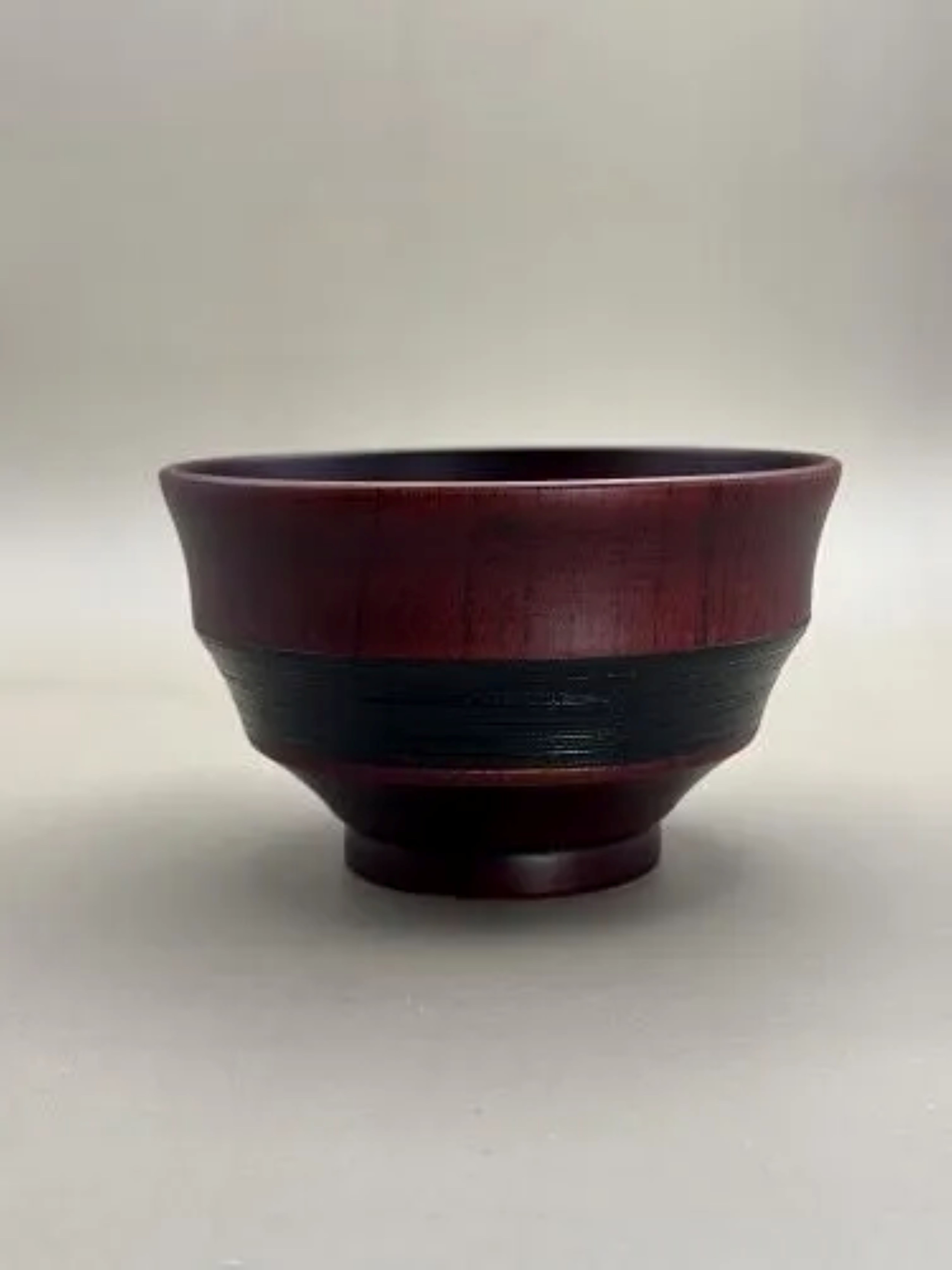 筋刷毛目椀 朱漆