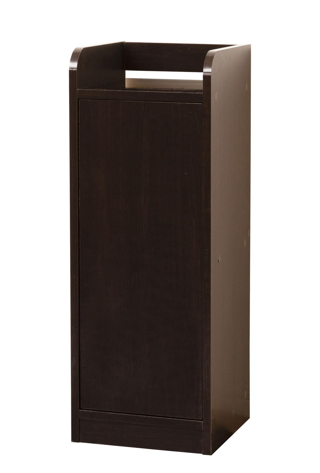 鏡面モデム収納ラック スリム ブラウン