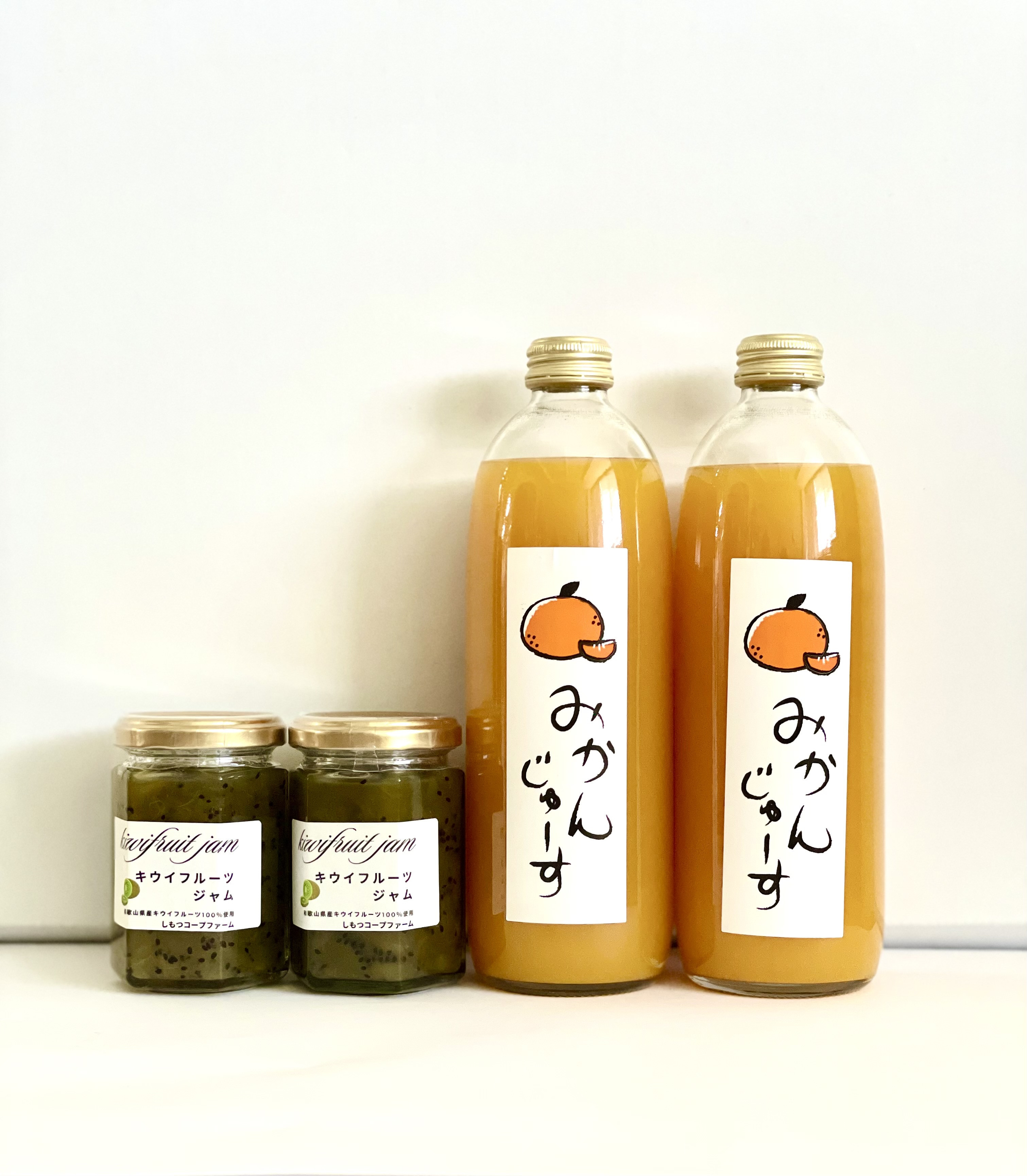 みかんジュース 2本・キウイジャム2個 セット