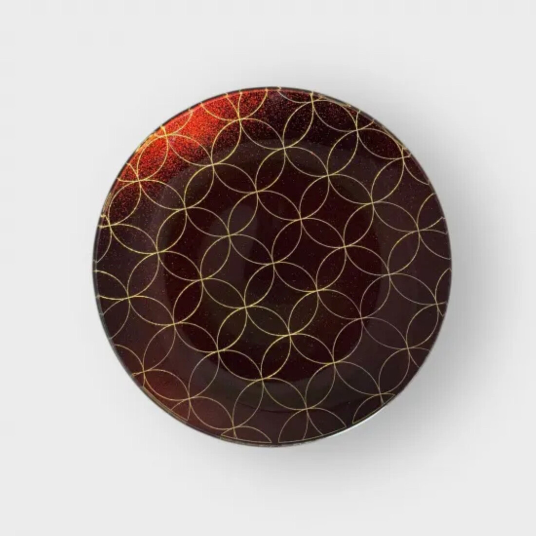 丸小皿 金七宝つなぎ 赤溜 ［NF150］