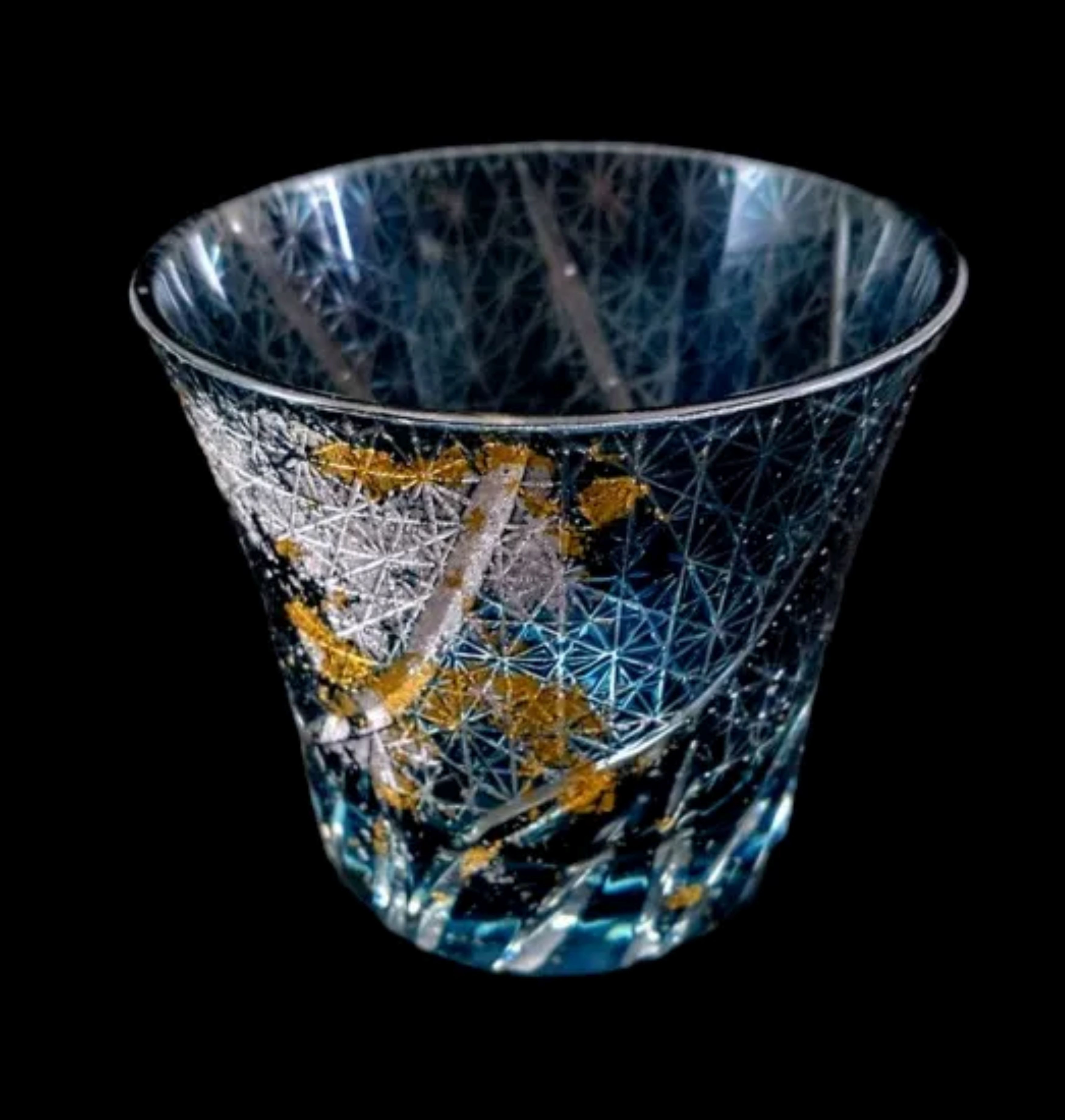 箔舞切子グラス240 ダークブルー［NF247］