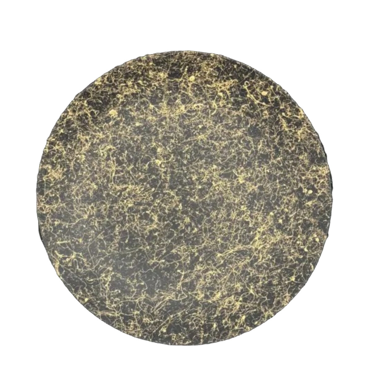 丸小皿 乱糸（マット仕上げ）漆黒［NF184］