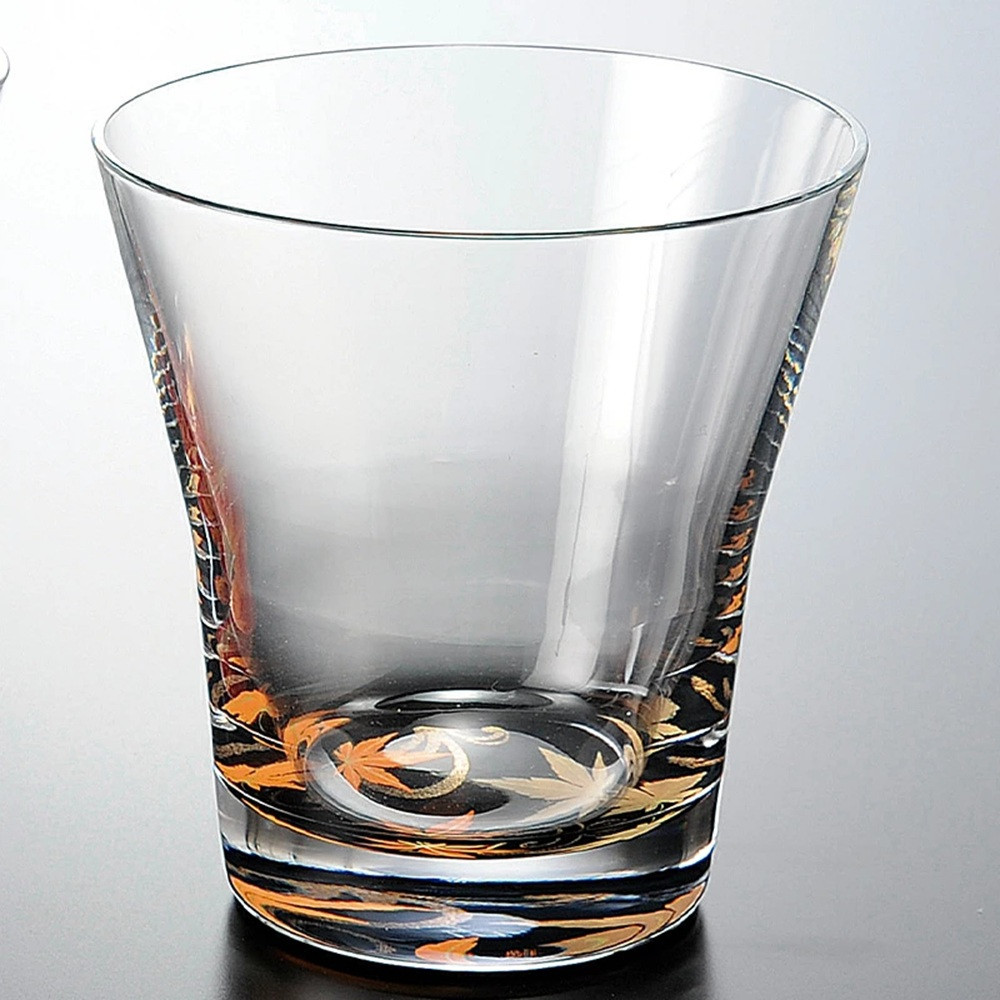 みよし漆器本舗 紀州塗り ぬりもん de Verre フリーグラス 紅葉 黒 210ml