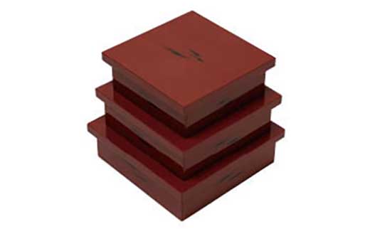 根来塗正角切溜三入子