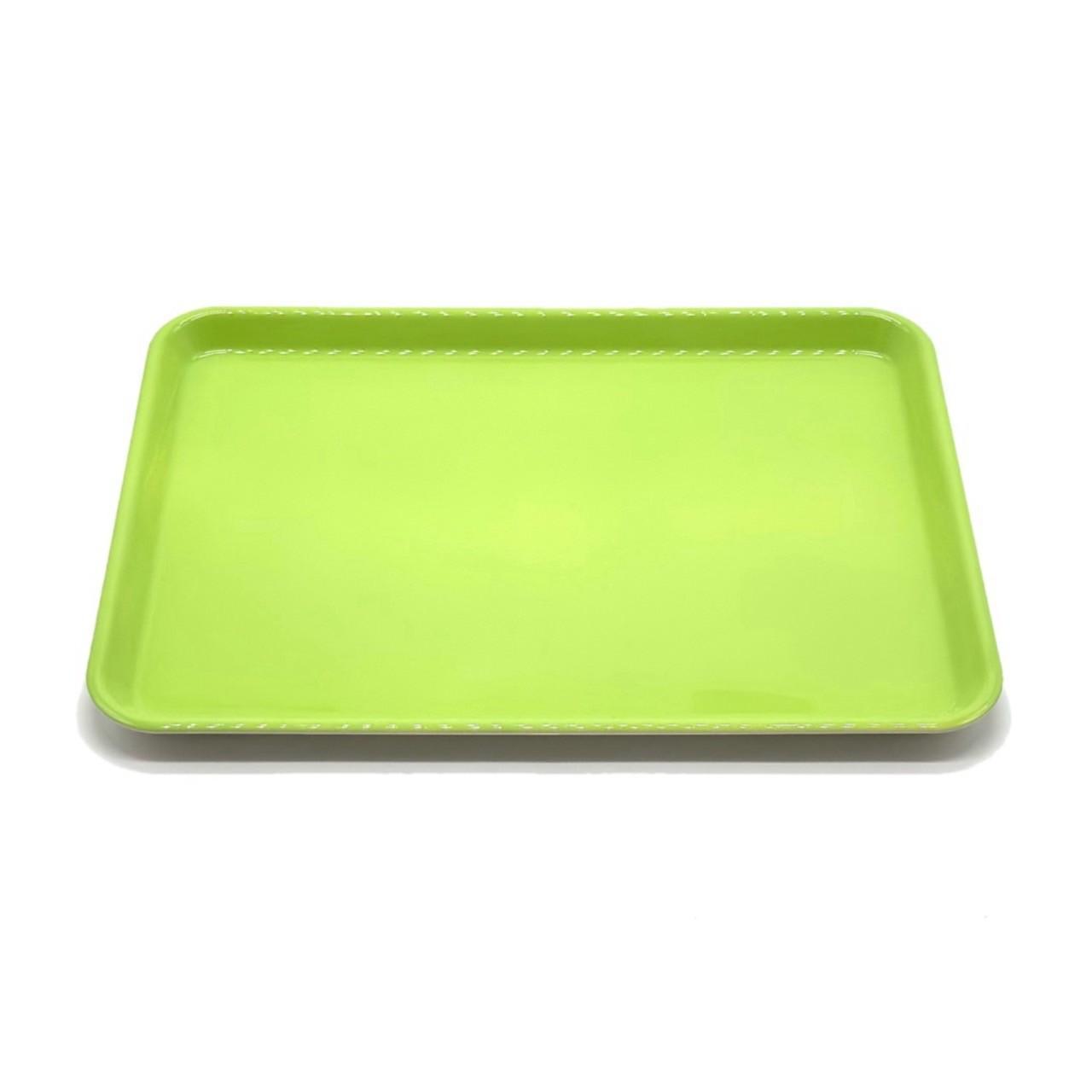 NICO トレイ ［グリーン 緑 単品 1枚］トレー 食洗機対応 電子レンジ 滑り止め かわいい 33cm