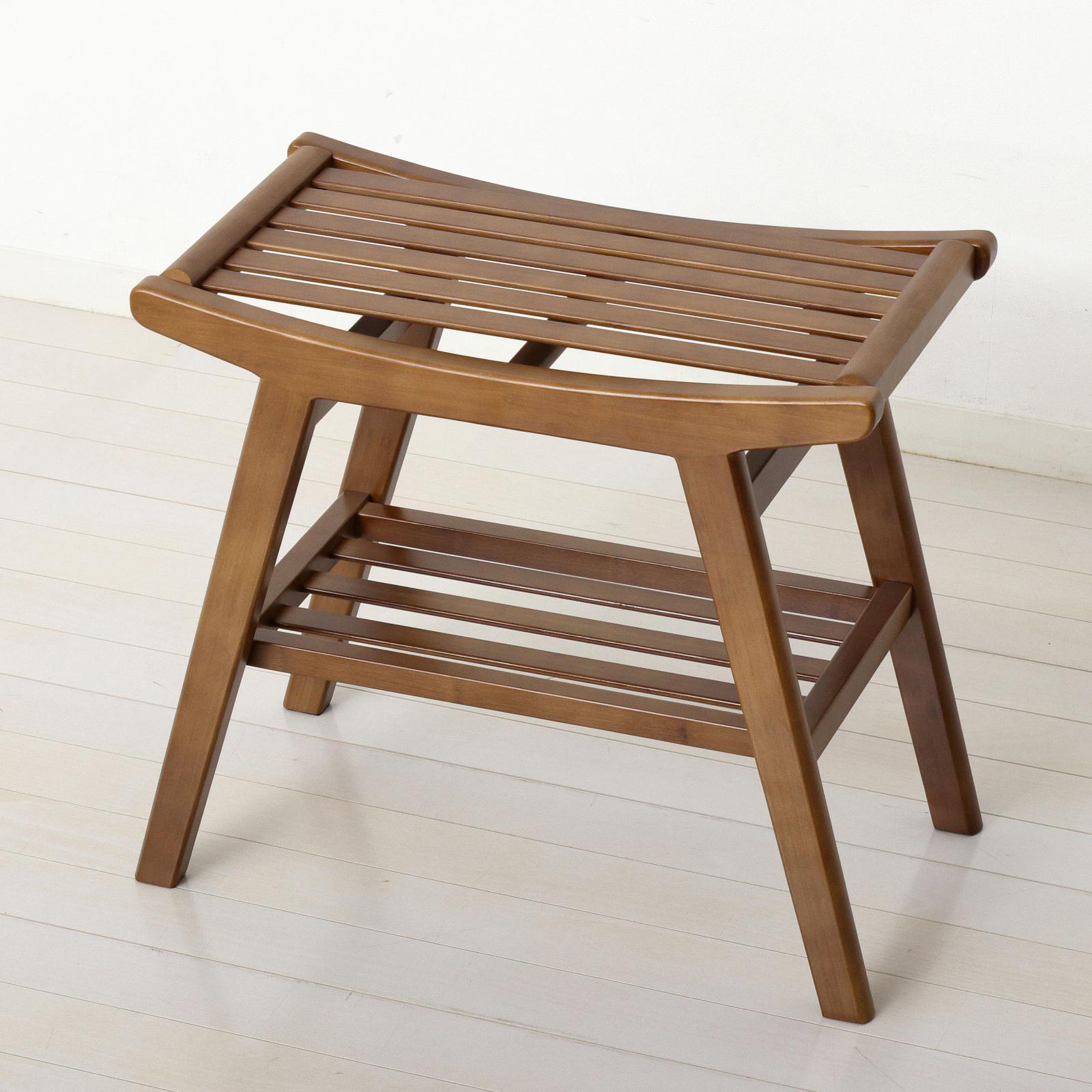 Bamboo スツール ブラウン 約幅52×奥行28.5×高さ44cm AKU104476702
