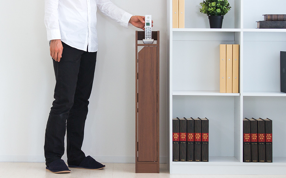 WiFiラック スリム ルーター収納 ブラウン aku100555702