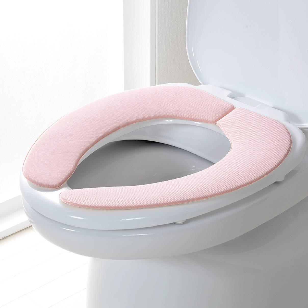 【ソフトピンク】サンコー ズレない さらっと ベンザシート おくだけ吸着 便座カバー 洗える KN-56
