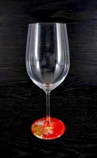 日本酒グラス380　古代塗り金箔本朱