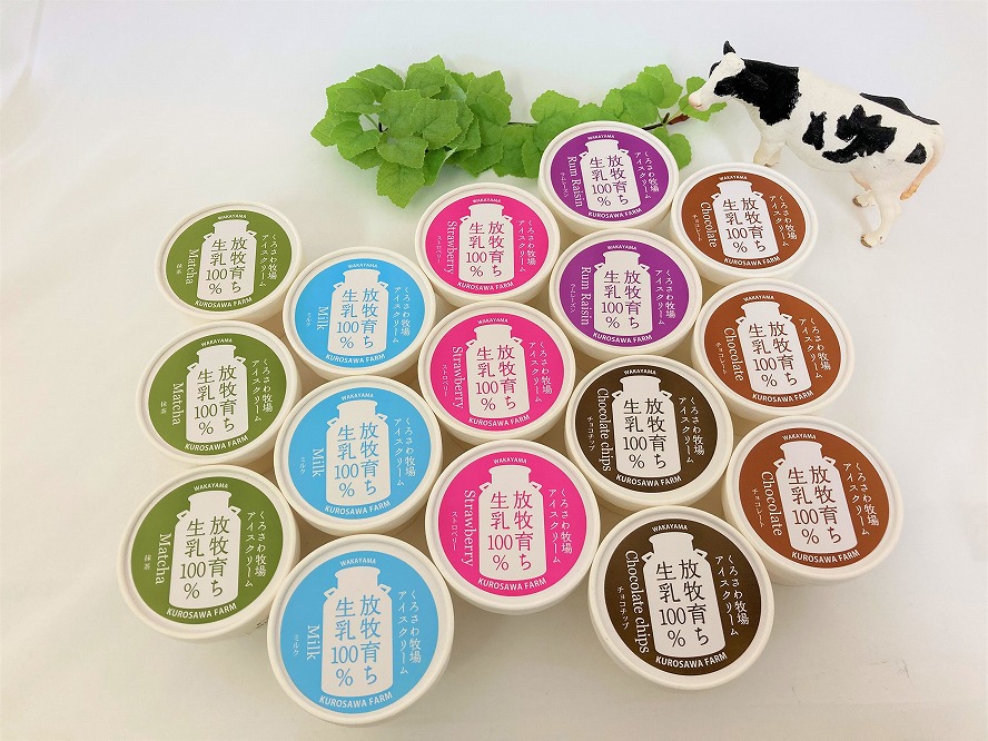 放牧育ちの牛たちの生乳をふんだんに使用した牧場手作りアイスクリーム16個セット ［Rb2］