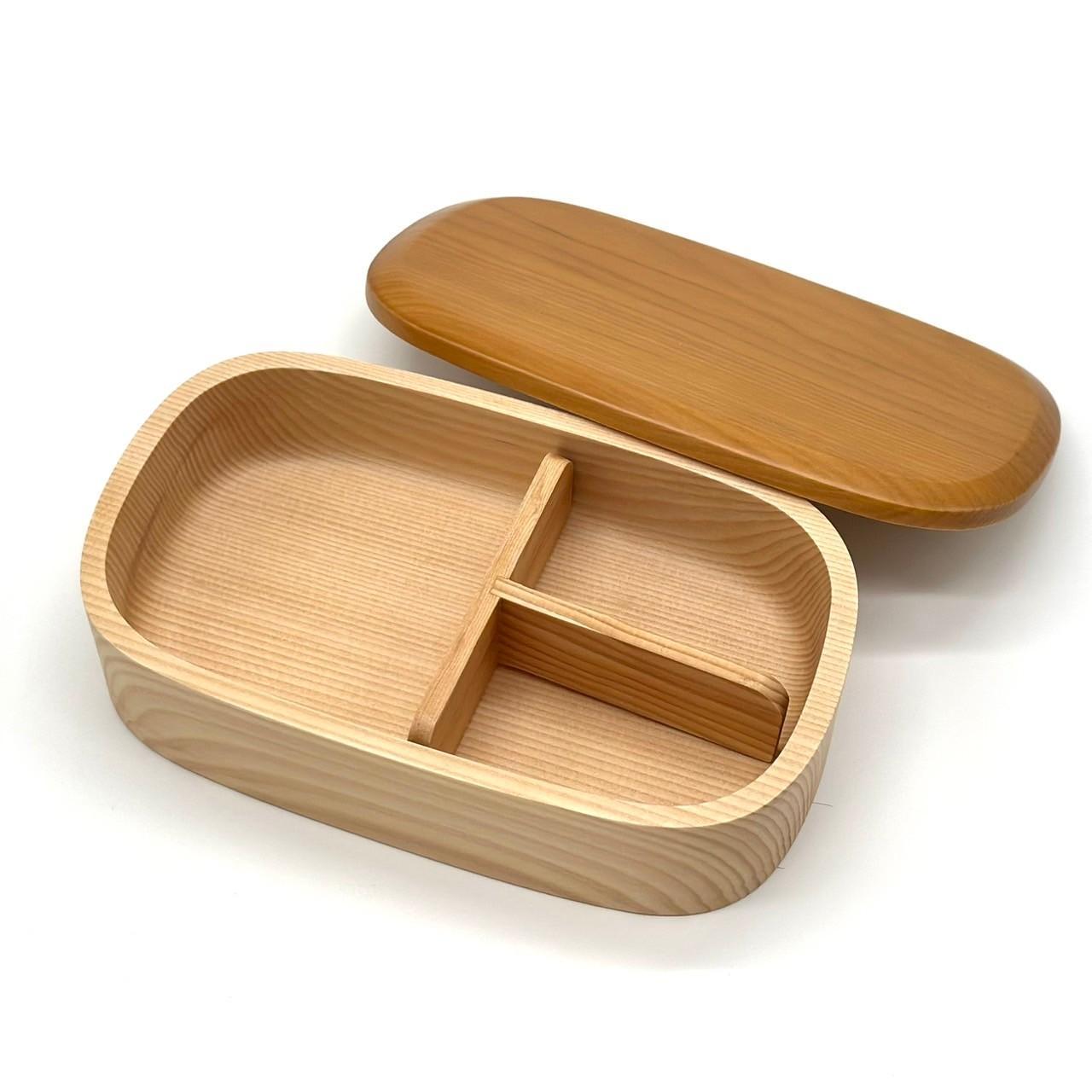 紀州塗り 食洗機対応 くりぬき弁当箱 ライトブラウン ランチボックス お弁当 かわいい 弁当女子 弁当男子