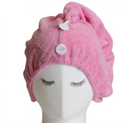 す～っと吸水！マイクロファイバーヘアキャップ【ピンク】