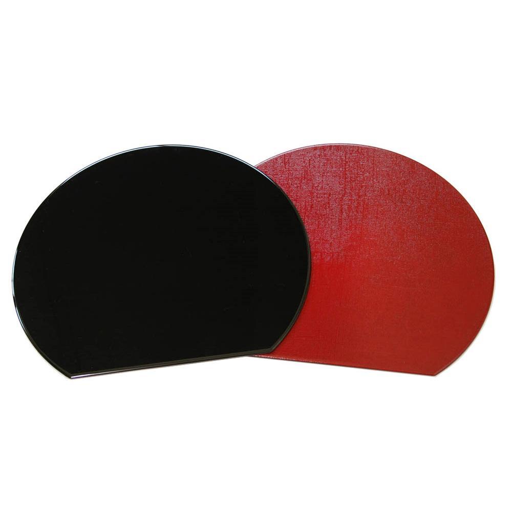 半月盆 半月膳【36cm】リバーシブル ランチョンマット 黒塗 裏朱塗