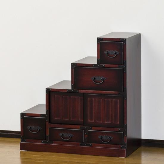 民芸調 階段箪笥 左下がり